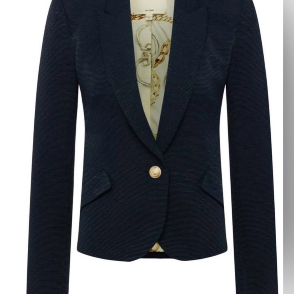 L'AGENCE Jennah Navy Blazer with Gold Button - size 4